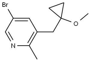 5-bromo-3-((1-methoxycyclopropyl)methyl)-2-methylpyridine Structure