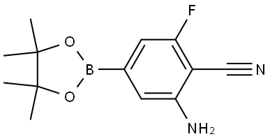 Benzonitrile, 2-amino-6-fluoro-4-(4,4,5,5-tetramethyl-1,3,2-dioxaborolan-2-yl)- Structure