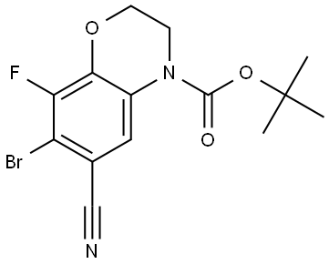 tert-butyl 7-bromo-6-cyano-8-fluoro-2,3-dihydro-4H-benzo[b][1,4]oxazine-4-carboxylate Structure