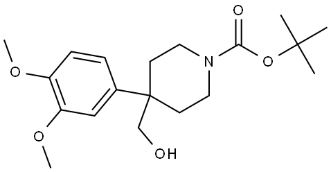 tert-butyl 4-(3,4-dimethoxyphenyl)-4-(hydroxymethyl)piperidine-1-carboxylate Structure