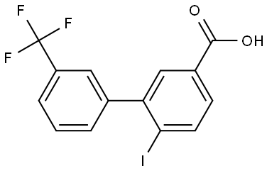 [1,1'-Biphenyl]-3-carboxylic acid, 6-iodo-3'-(trifluoromethyl)- Structure