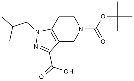 5H-Pyrazolo[4,3-c]pyridine-3,5-dicarboxylic acid, 1,4,6,7-tetrahydro-1-(2-methylpropyl)-, 5-(1,1-dimethylethyl) ester Structure