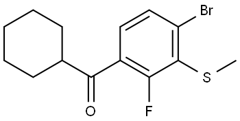 (4-bromo-2-fluoro-3-(methylthio)phenyl)(cyclohexyl)methanone Structure
