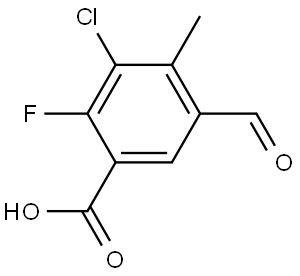 3-chloro-2-fluoro-5-formyl-4-methylbenzoic acid Structure