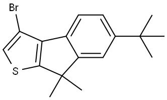 8H-Indeno[2,1-b]thiophene, 3-bromo-6-(1,1-dimethylethyl)-8,8-dimethyl- Structure