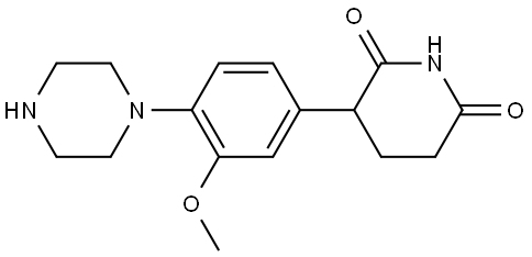 2,6-Piperidinedione, 3-[3-methoxy-4-(1-piperazinyl)phenyl]- Structure