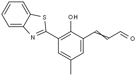3-(3-(benzo[d]thiazol-2-yl)-2-hydroxy-5-methylphenyl)acrylaldehyde Structure