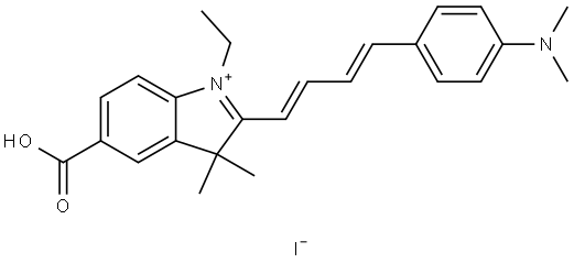 5-carboxy-2-((1E,3E)-4-(4-(dimethylamino)phenyl)but-1,3-dien-1-yl)-1-ethyl-3,3-dimethyl-3H-indole-1 iodide Structure