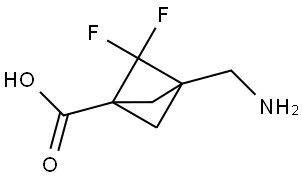 3-(aminomethyl)-2,2-difluorobicyclo[1.1.1]pentane-1-carboxylic acid Structure