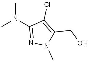 (4-Chloro-3-(dimethylamino)-1-methyl-1H-pyrazol-5-yl)methanol Structure