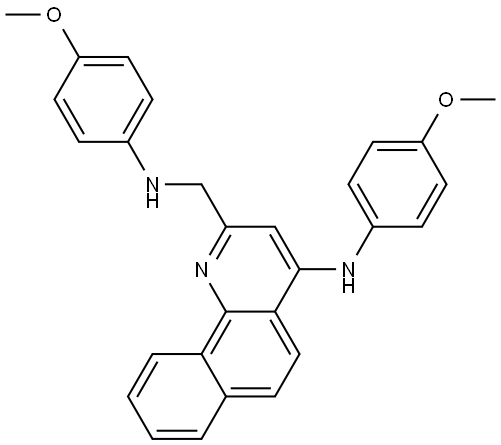 Benzo[h]quinoline-2-methanamine, N-(4-methoxyphenyl)-4-[(4-methoxyphenyl)amino]- Structure