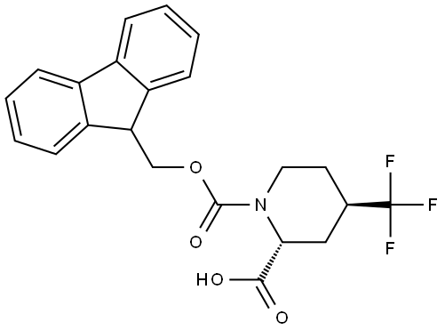 1,2-Piperidinedicarboxylic acid, 4-(trifluoromethyl)-, 1-(9H-fluoren-9-ylmethyl) ester, (2R,4R)- Structure