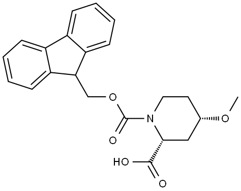 1,2-Piperidinedicarboxylic acid, 4-methoxy-, 1-(9H-fluoren-9-ylmethyl) ester, (2R,4S)- Structure