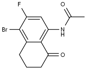Acetamide, N-(4-bromo-3-fluoro-5,6,7,8-tetrahydro-8-oxo-1-naphthalenyl)- Structure