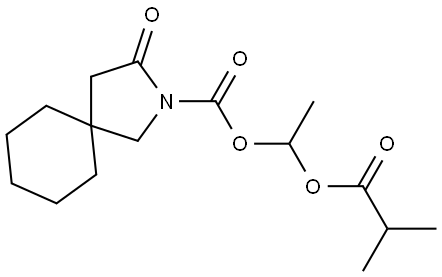 2-Azaspiro[4.5]decane-2-carboxylic acid, 3-oxo-, 1-(2-methyl-1-oxopropoxy)ethyl ester Structure