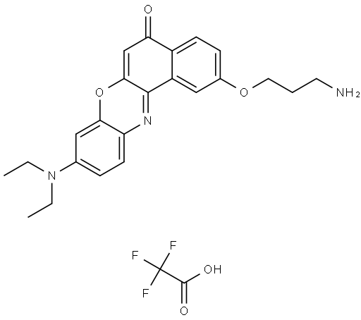 2-(3-aminopropoxy)-9-(diethylamino)-5H-benzo[a]phenoxazin-5-one 2,2,2-trifluoroacetate Structure