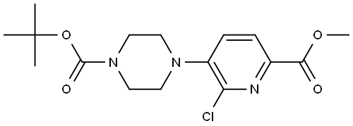 methyl 6-chloro-5-(4-{[(2-methylprop-2-yl)oxy]carbonyl}piperazin-1-yl)pyridine-2-carboxylate Structure