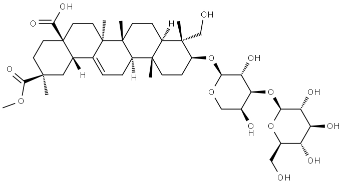 Phytolaccagenic acid 3-O-β-D-
glucopyranosyl(1→3)-α-L-arabinopyranoside Structure