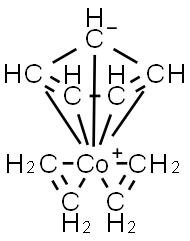 Cobalt, (eta5-2,4-cyclopentadien-1-yl)bis(eta2-ethene)- Structure