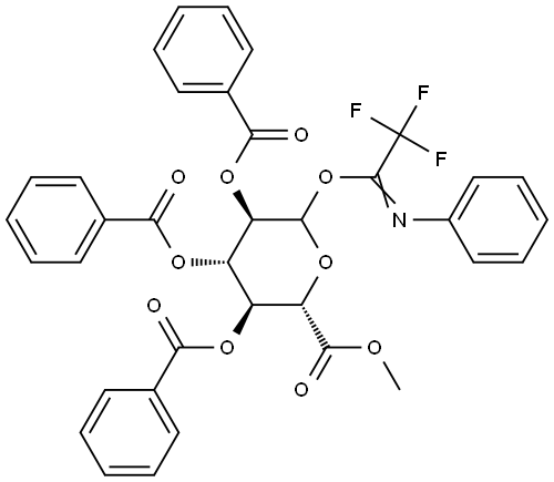 methyl 2,3,4-tri-O-benzoyl-D-glucupyranosyl N-phenyltrifluoroacetimidate Structure
