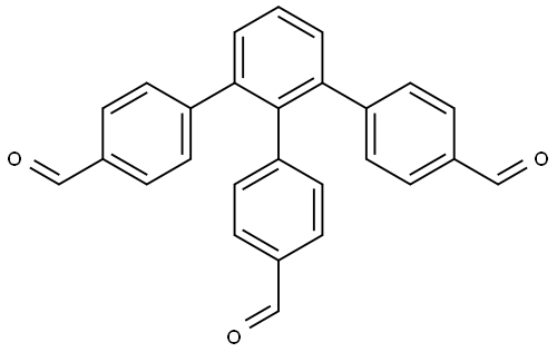 [1,1′:3′,1′′-Terphenyl]-4,4′′-dicarboxaldehyde, 2′-(4-formylphenyl)- Structure