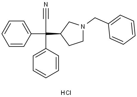 3-Pyrrolidineacetonitrile, α,α-diphenyl-1-(phenylmethyl)-, hydrochloride (1:1), (3S)-