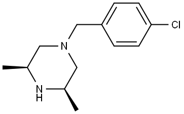 (3R,5S)-1-[(4-chlorophenyl)methyl]-3,5-dimethylpiperazine Structure