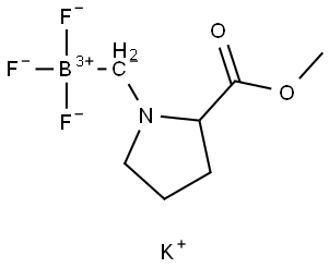 Borate(1-), trifluoro[[(2S)-2-(methoxycarbonyl)-1-pyrrolidinyl]methyl]-, potassium (1:1), (T-4)- Structure