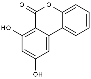6H-Dibenzo[b,d]pyran-6-one, 7,9-dihydroxy- Structure
