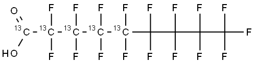 Perfluoro-n-(1,2,3,4,5-13C5)nonanoic acid in Methanol Structure