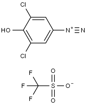 Benzenediazonium, 3,5-dichloro-4-hydroxy-, 1,1,1-trifluoromethanesulfonate (1:1) Structure