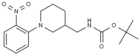 tert-butyl ((1-(2-nitrophenyl)piperidin-3-yl)methyl)carbamate Structure