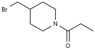1-Propanone, 1-[4-(bromomethyl)-1-piperidinyl]- Structure
