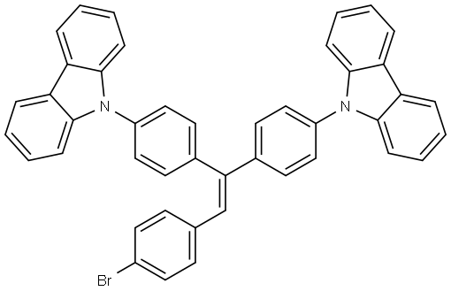 9,9′-(4,4′-(2-(4-bromophenyl)ethene-1,1-diyl)bis(1,4-phenylene))bis(9H-carbazole) Structure
