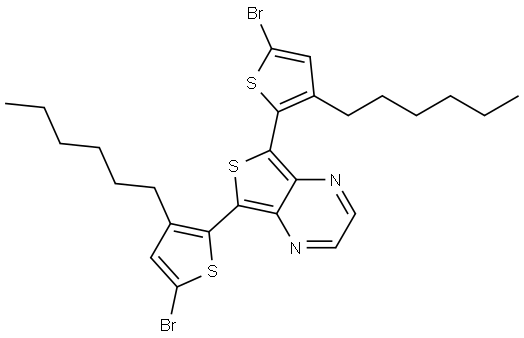 5,7-bis(5-bromo-3-hexylthiophen-2-yl)thieno[3,4-b]pyrazine Structure
