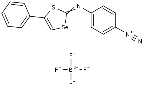 Benzenediazonium, 4-[(5-phenyl-1,3-thiaselenol-2-ylidene)amino]-, tetrafluoroborate(1-) (1:1) (ACI) Structure