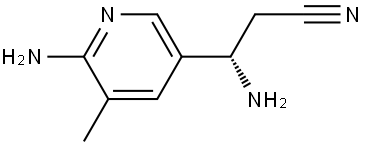 3-Pyridinepropanenitrile, β,6-diamino-5-methyl-, (βS)- Structure
