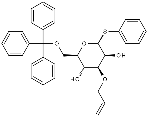 phenyl-3-O-allyl-6-O-trityl-1-thio-α-D-mannoside Structure