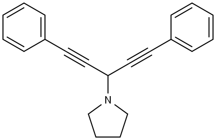 1-(1,5-diphenylpenta-1,4-diyn-3-yl)pyrrolidine Structure