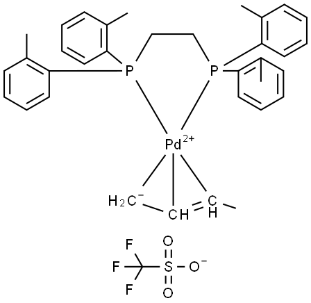 Palladium(1+), [(1,2,3-η)-2-buten-1-yl][1,1′-(1,2-ethanediyl)bis[1,1-bis(2-methy… Structure