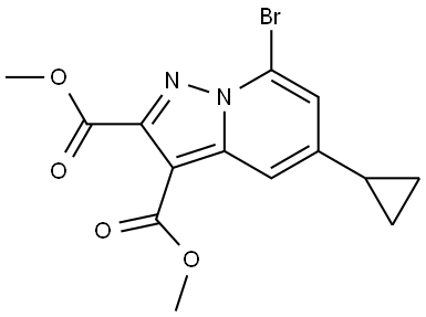 dimethyl 7-bromo-5-cyclopropylpyrazolo[1,5-a]pyridine-2,3-dicarboxylate Structure