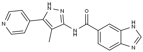 N-[4-Methyl-5-(4-pyridyl)-3-pyrazolyl]benzimidazole-6-carboxamide Structure