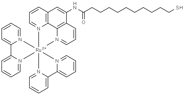 Ruthenium(2+), bis(2,2′-bipyridine-κN1,κN1′)[11-mercapto-N-(1,10-phenanthrolin-5… Structure