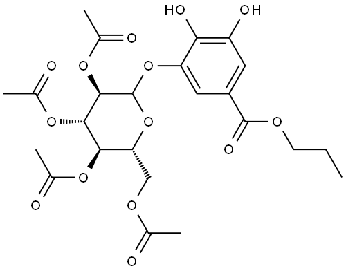 Gallic acid propyl ester 3-O-(2,3,4,6-tetra-O-acetyl)-β-D-glucopyranoside Structure