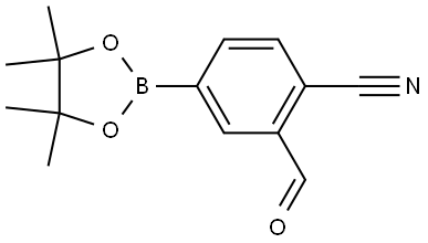 2-Formyl-4-(4,4,5,5-tetramethyl-1,3,2-dioxaborolan-2-yl)benzonitrile Structure