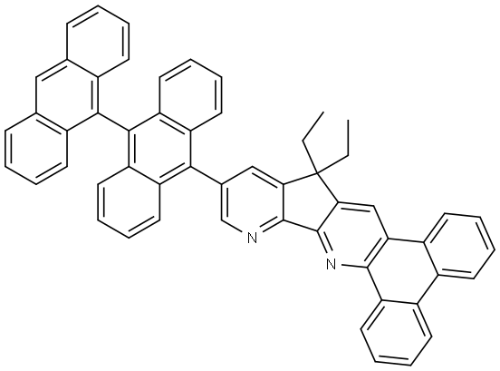 12-[9,9′-Bianthracen]-10-yl-14,14-diethyl-14H-dibenzo[f,h]pyrido[3′,2′:4,5]cyclo… Structure