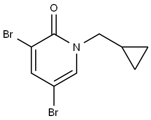 3,5-Dibromo-1-(cyclopropylmethyl)-2(1H)-pyridinone Structure