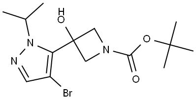 1,1-Dimethylethyl 3-[4-bromo-1-(1-methylethyl)-1H-pyrazol-5-yl]-3-hydroxy-1-a... Structure