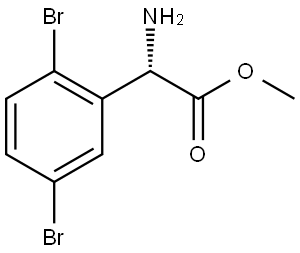 Methyl (αS)-α-amino-2,5-dibromobenzeneacetate Structure