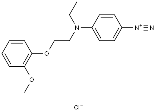 Benzenediazonium, 4-[ethyl[2-(2-methoxyphenoxy)ethyl]amino]-, chloride (1:1) (ACI) Structure